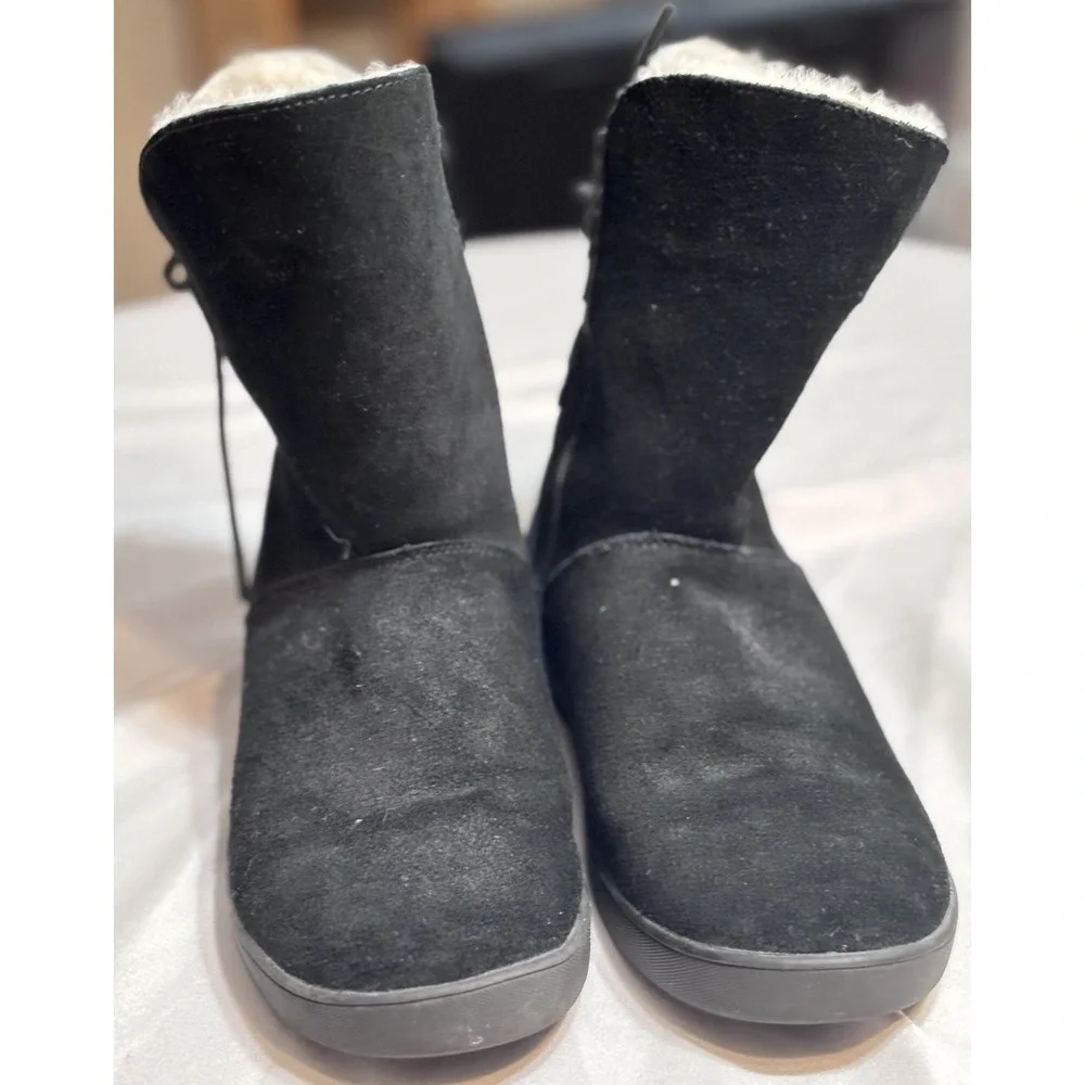 Koolaburra UGG Boots Womens 8 Shazi Short Shearling Winter 1019361 Black Suede
